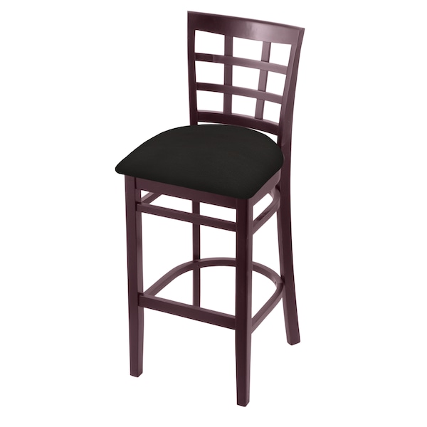25" Counter Stool, Dark Cherry Finish, Canter Espresso Seat